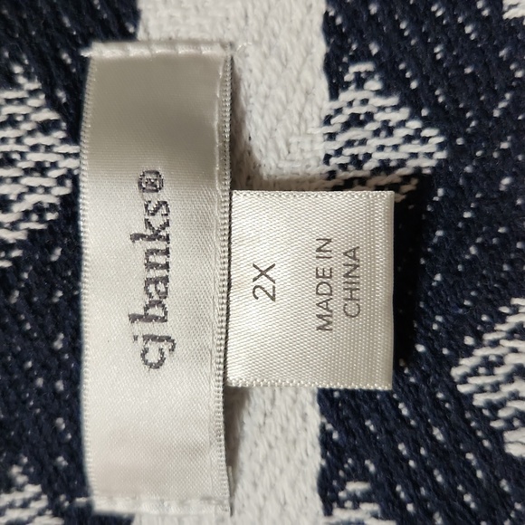 CJ BANKS SIZE 2x heavy blazer style jacket. Beautiful striped, textured fabric. - Picture 10 of 13